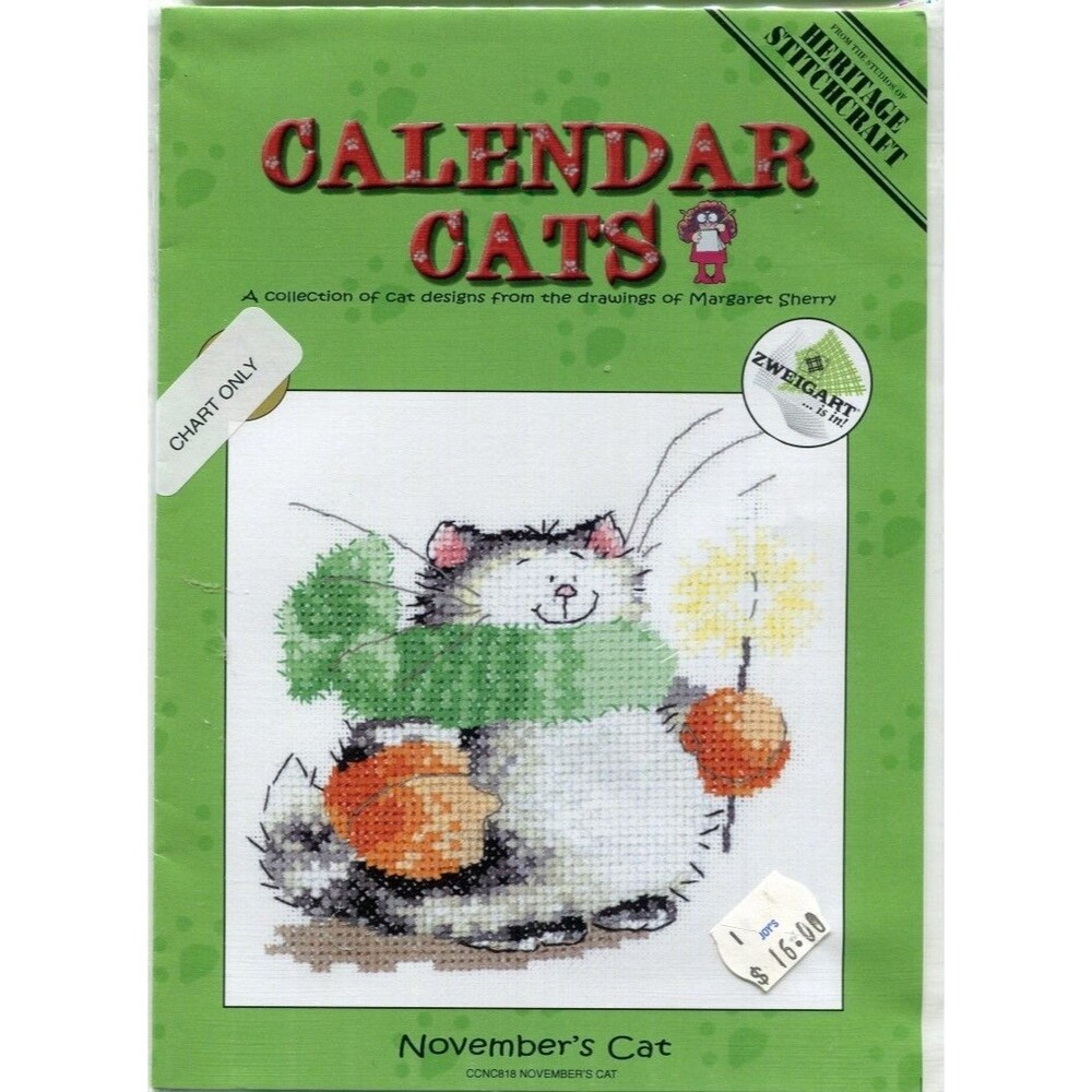 Cross Stitch Chart - Heritage Stitch Craft - November's Cat
